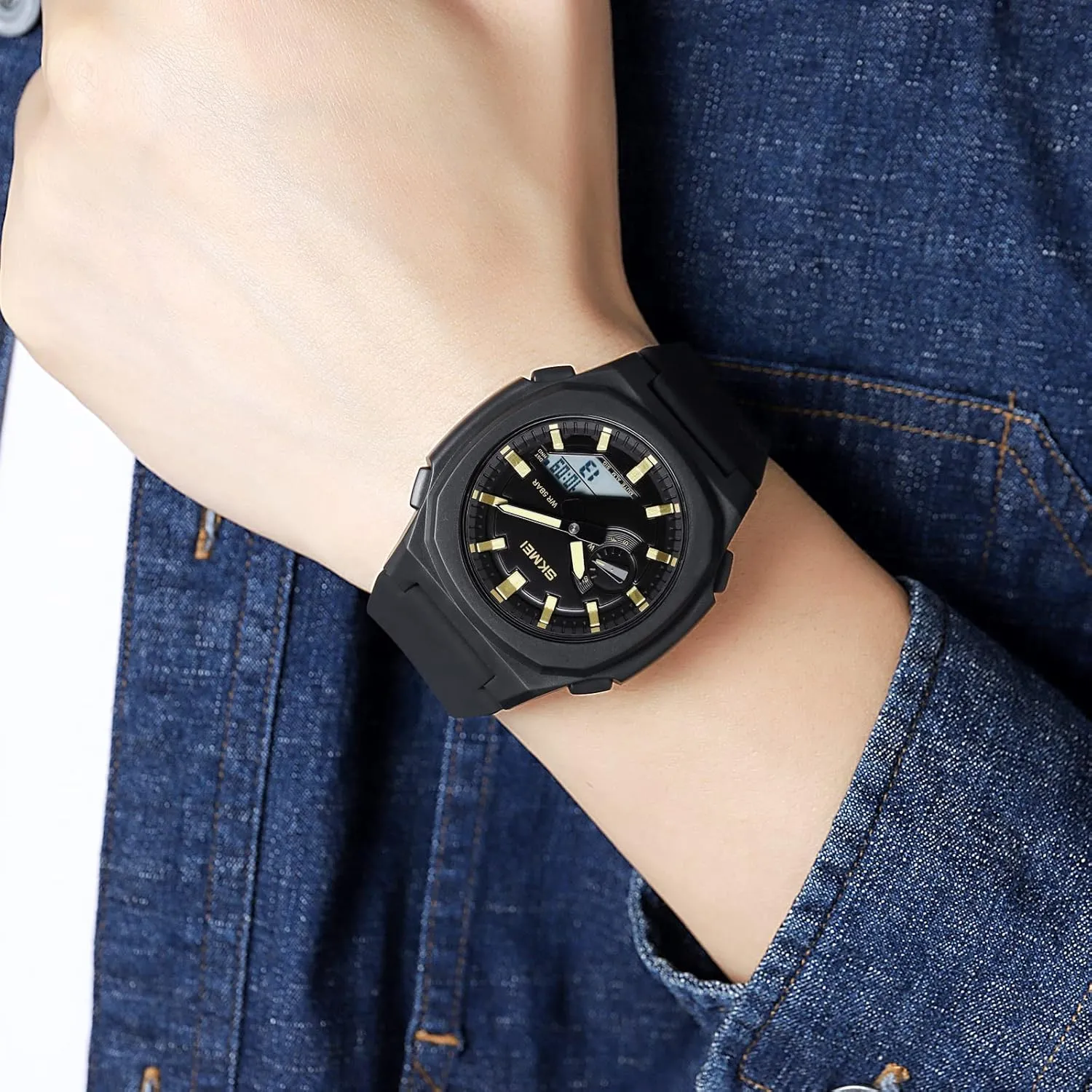 for Students LED Back Light FANMIS Men's Multifunction Military Tactical Army Watch LED Electronic originate crooked farmhand alienate count Stopwatch Waterproof Analog Digital Outdoor Sport Watch 