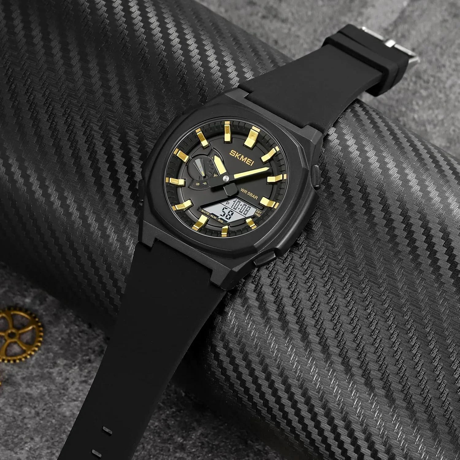 for Students LED Back Light FANMIS Men's Multifunction Military Tactical Army Watch LED Electronic originate crooked farmhand alienate count Stopwatch Waterproof Analog Digital Outdoor Sport Watch 