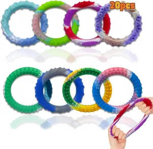 for Toddler Girls Boys 20PCS Sensory Fidget Toys for initial Kids Adults-Stretchy Fidget Bracelet&exture$Calming Autism Sensory Toys for Needs Autistic Children$Calm Down Toy 