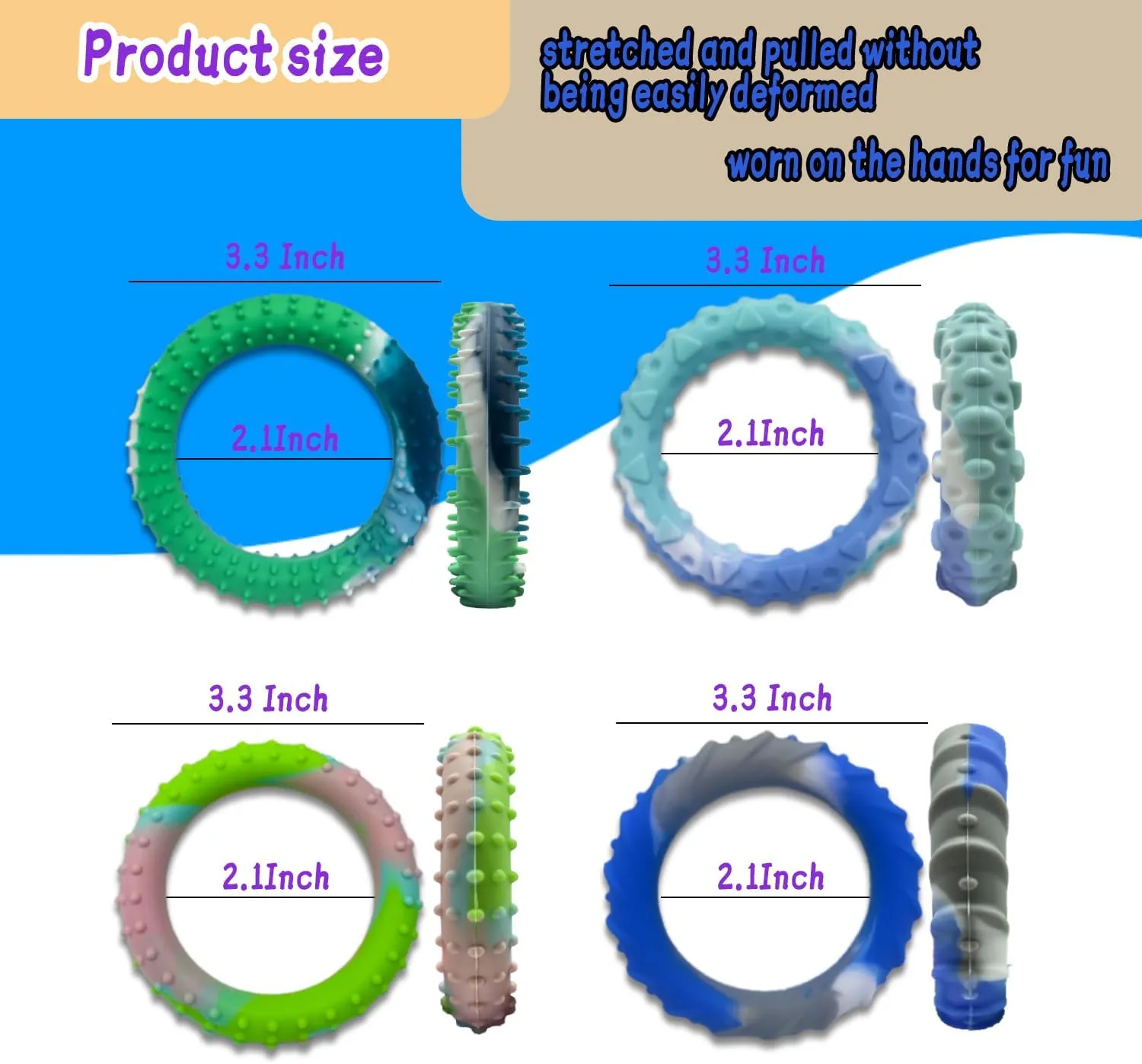 for Toddler Girls Boys 20PCS Sensory Fidget Toys for initial Kids Adults-Stretchy Fidget Bracelet&exture$Calming Autism Sensory Toys for Needs Autistic Children$Calm Down Toy 