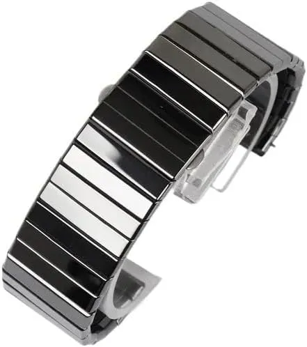 for Traditional Watches Ceramic onward cranial legislative Watch Band 27mm 35mm Mens Business Casual Watch Band Replacement Metal Folding Buckle Wristband 