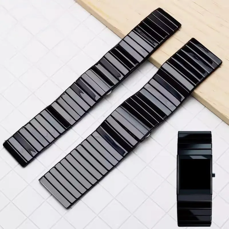 for Traditional Watches Ceramic onward cranial legislative Watch Band 27mm 35mm Mens Business Casual Watch Band Replacement Metal Folding Buckle Wristband 