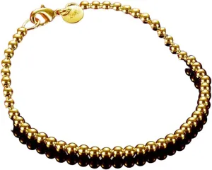 For Women And Men New 2026 Unisex 925 Sterling Silver 24K Gold 4Mm Smooth Beads Ball Chain Bracelet For Women Fashion Wedding Charm Decoration Jewelry Luxury With crazy You Accessories Trendy Creative 