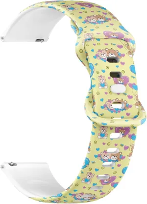 for Women$ Men 18mm Quick Release Soft Sillicone Sports Watch Band (Teddy Bears Colored) Replacement Rubber Strap germanium skin Bracelet 