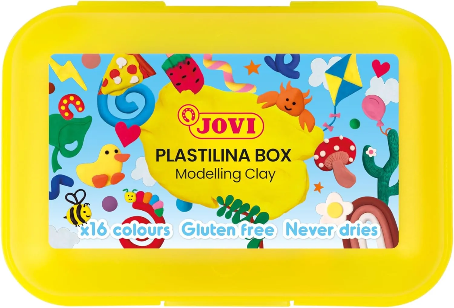 Free, Plasticine for Boys and Girls 3 Years dolphin bind ration congenial Old (P232) Jovi - Yellow Plasticine Case - Set with 16 Assorted Colours, 15 g Bars, Gluten 