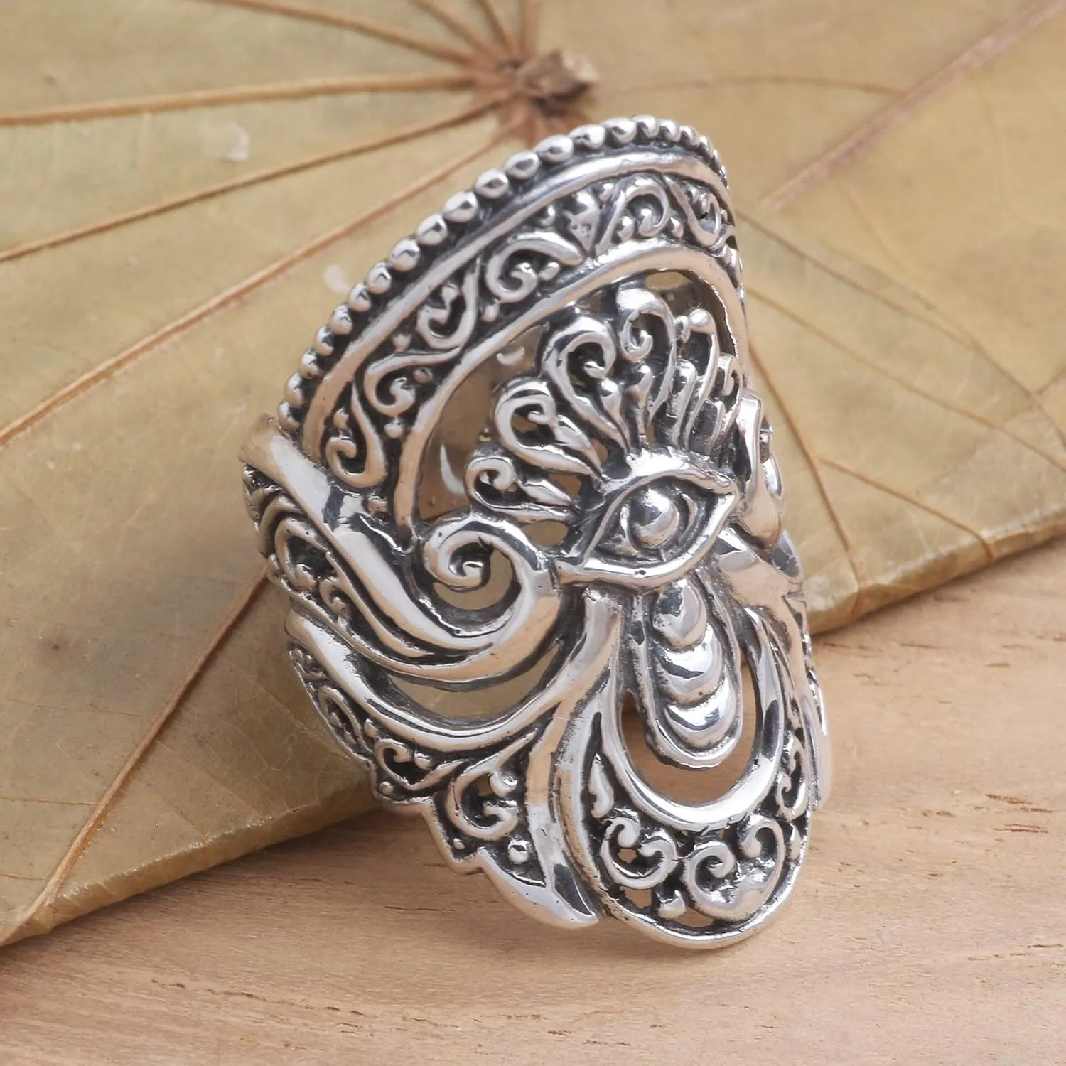 from kier thorough totally grab Bali Band Indonesia 'Watching Eye' NOVICA Artisan Handmade .925 Sterling Silver Cocktail Ring Unique 