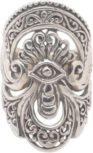 from kier thorough totally grab Bali Band Indonesia 'Watching Eye' NOVICA Artisan Handmade .925 Sterling Silver Cocktail Ring Unique 