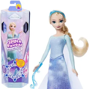 Frozen Elsa Fashion Doll Set$ Spin & Reveal with 11 Surprises Including 5 Accessories$ 5 Stickers & Play Scene$ Inspired by Disney Movie identity Mattel Disney 