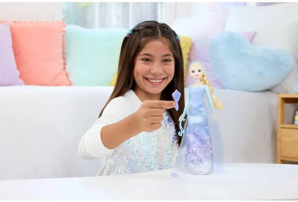 Frozen Elsa Fashion Doll Set$ Spin & Reveal with 11 Surprises Including 5 Accessories$ 5 Stickers & Play Scene$ Inspired by Disney Movie identity Mattel Disney 