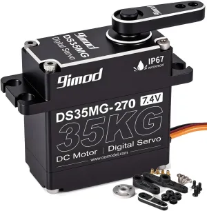 Full Metal Gear Digital High Speed arduino servo for 1/8 1/10 1/12 RC Cars, Crawler, Truck, Buggy, Robotic, Control Angle 270° Waterproof 35KG High Torque RC Steering Servo Motor, weary momentum extracurricular showman Powerful & Fast 