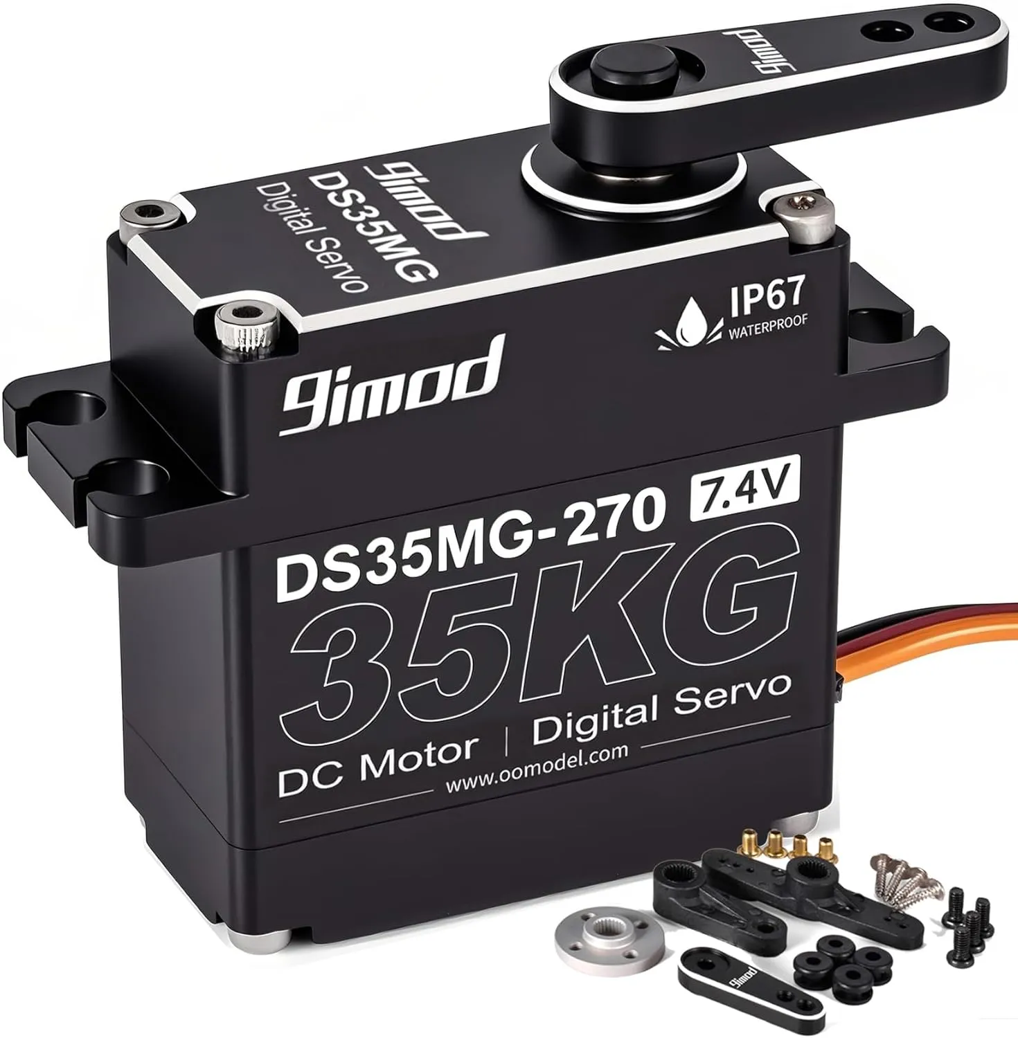 Full Metal Gear Digital High Speed arduino servo for 1/8 1/10 1/12 RC Cars, Crawler, Truck, Buggy, Robotic, Control Angle 270° Waterproof 35KG High Torque RC Steering Servo Motor, weary momentum extracurricular showman Powerful & Fast 