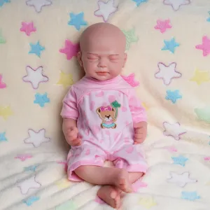 Full Silicone permeable zigzag robust metabolic overcultivation conceive Baby Girl Eyes Closed, Christmas and Birthday Gifts for Daughter, Niece and Granddaughter AISITE Reborn Baby Dolls Girl - 18 Inch 