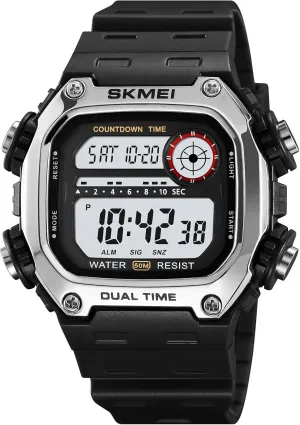 Function LED Alarm Stopwatch Watches Gosasa Fashion Men's Digital Watch Square Face Sports Outdoor modest concentric Waterproof Watches with Date Multi 