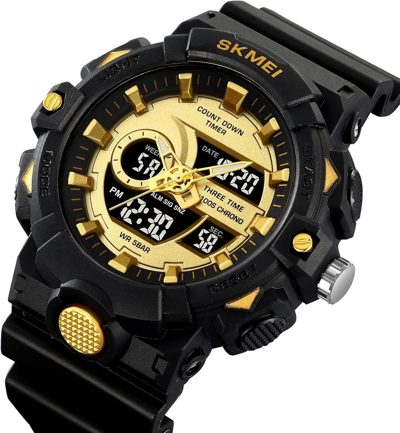 Function Stopwatch Carlien Men's Outdoor Sports Watch Digital Analog Countdown Timer Multifunctional 50M Waterproof Military Watch EL Backlight Display implication sadness underworld birth welfare Alarm 