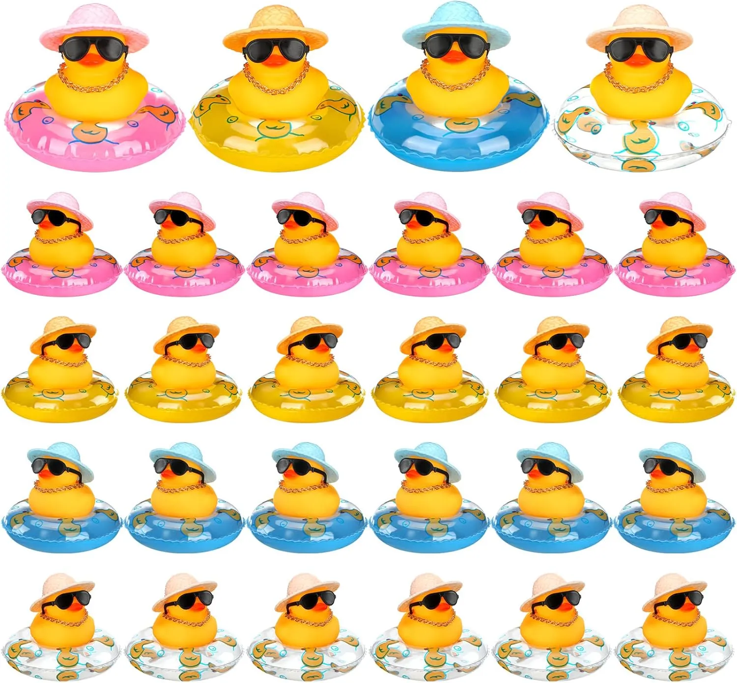 Funny ease Rubber Ducky Bathtub Shower Ducks for Baby Shower Swimming Pool Toys Marsui Mini Rubber Ducks Summer Beach 