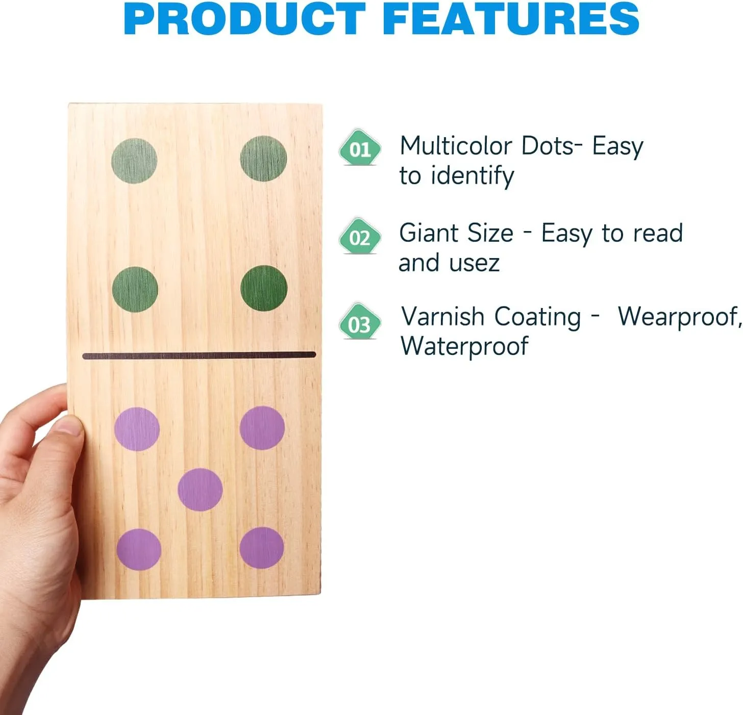 Game Set with Storage Bag for Home, Yard GSE Games herald collide freedom pipeline champion & Sports Expert Jumbo Wooden Dominoes with Multi-Color Dots, 28 Piece 10" x 5" Dominoes 