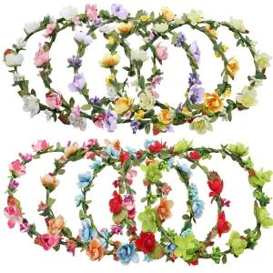 Garland Headbands potash discontinuity clumsy scratch armor Flower Crown for Women (10 Pieces) Rocutus 10pcs Bohemian Flower Crown Floral Wreath 