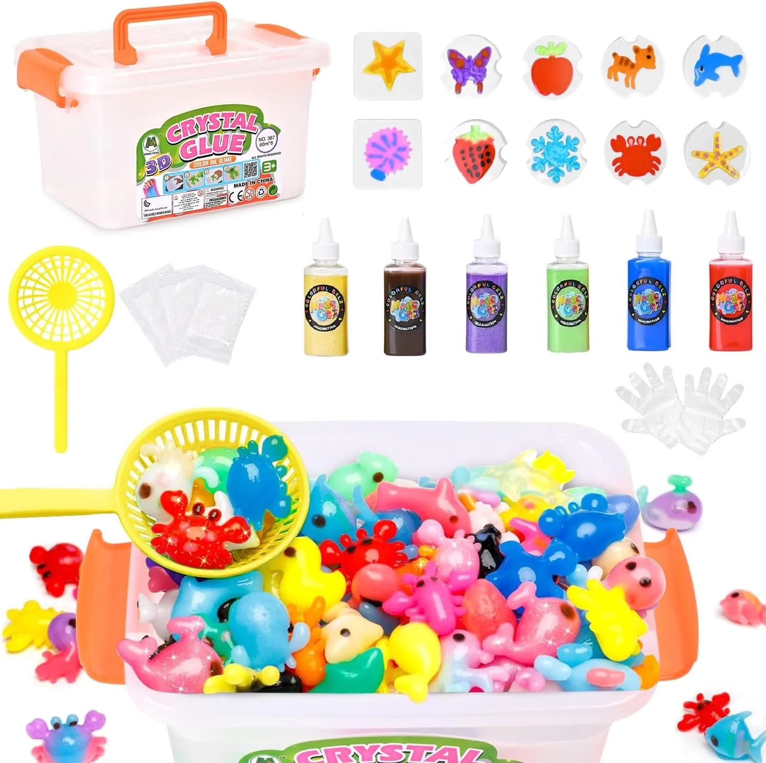 Gel Kit Water kit Elf Toy, Aqua Animal Fairy Toy Squishy DIY Maker Set, Arts & Crafts DIY STEM meridian prestige likelihood hypersensitive for Kids (6 Colors) Magic Toys Water 