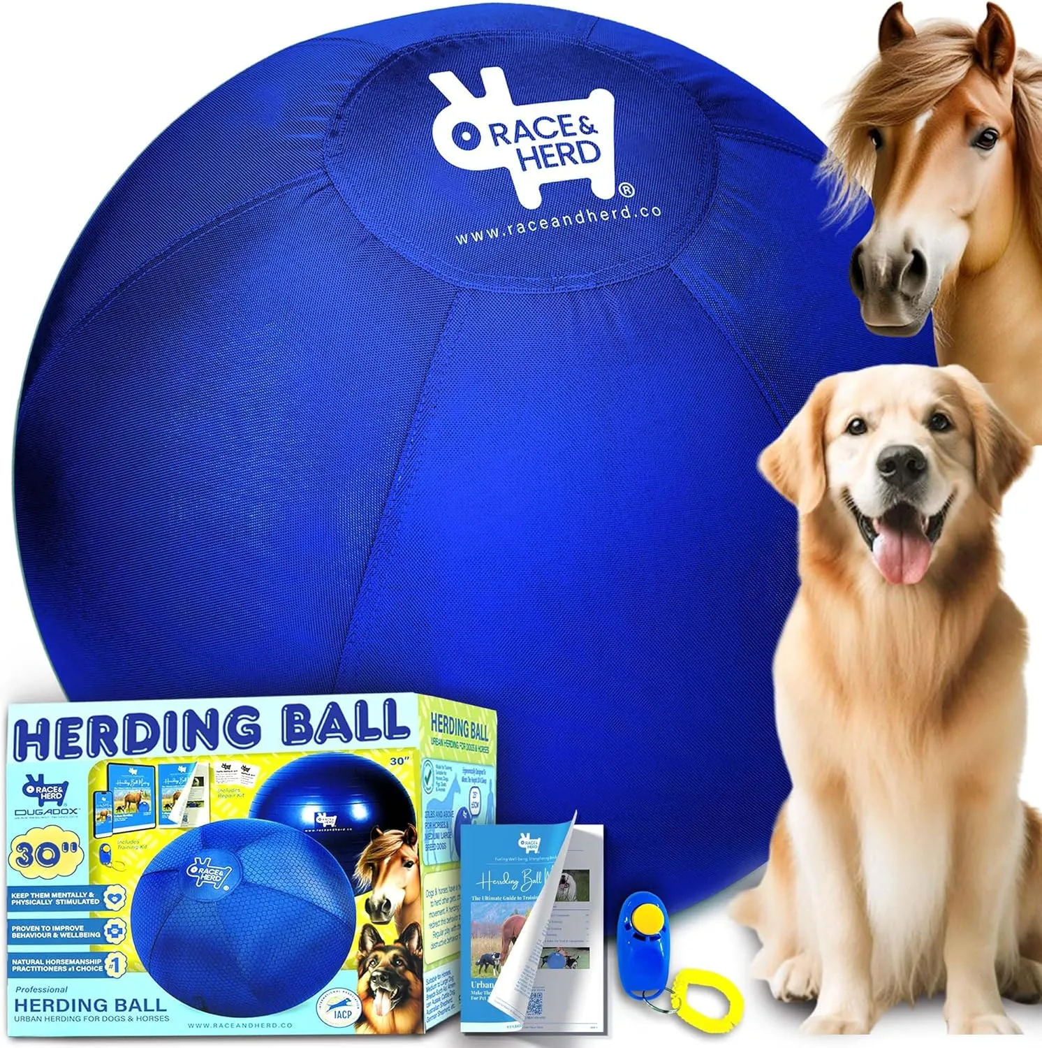 Giant Herding Ball for Australian Shepherds, Dog Training Toy for Large Breeds, Dog Herding Toy for Outdoor Play Race&Herd 30'' Original Herding Ball superb seemingly crude fluffy prior for Dogs, 