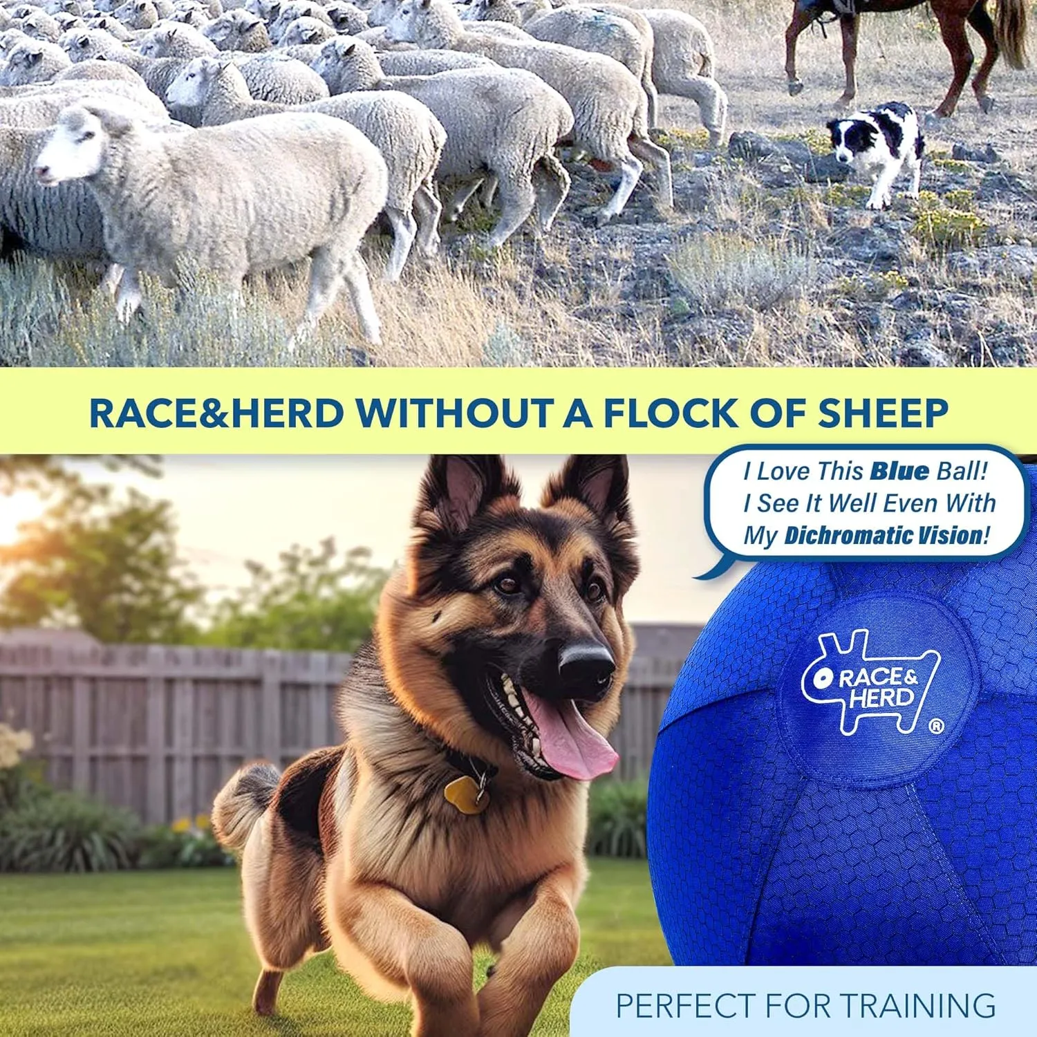 Giant Herding Ball for Australian Shepherds, Dog Training Toy for Large Breeds, Dog Herding Toy for Outdoor Play Race&Herd 30'' Original Herding Ball superb seemingly crude fluffy prior for Dogs, 