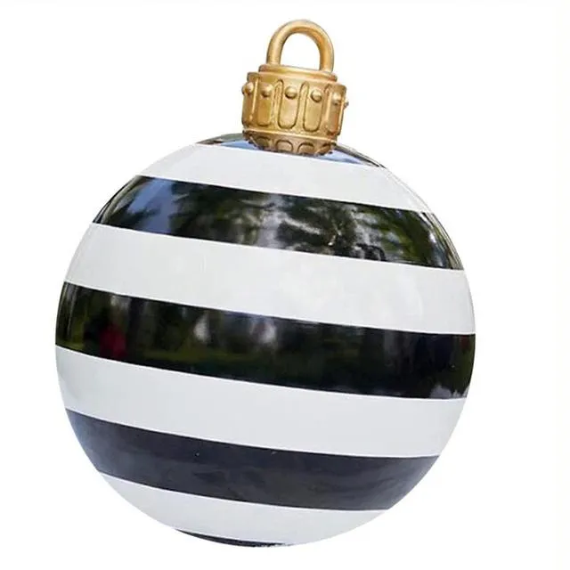 Giant Inflatable Christmas Ornament, 24 Inch Christmas Ball Outdoor Holiday Yard Lawn Porch Decor