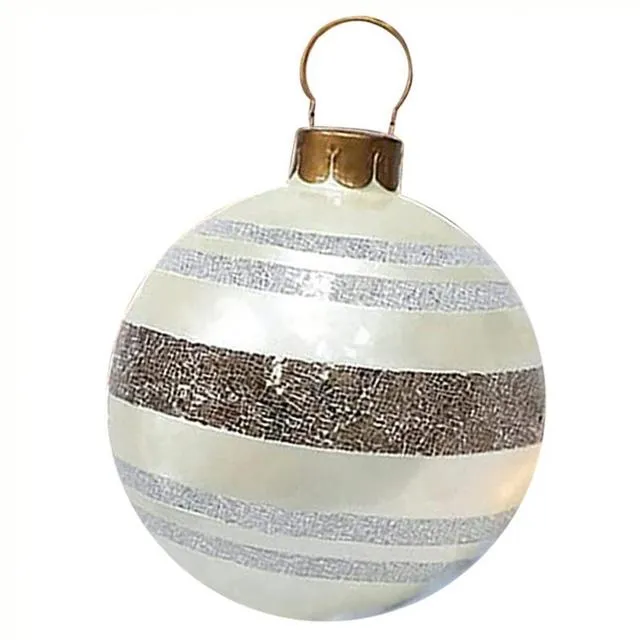 Giant Inflatable Christmas Ornament, 24 Inch Christmas Ball Outdoor Holiday Yard Lawn Porch Decor