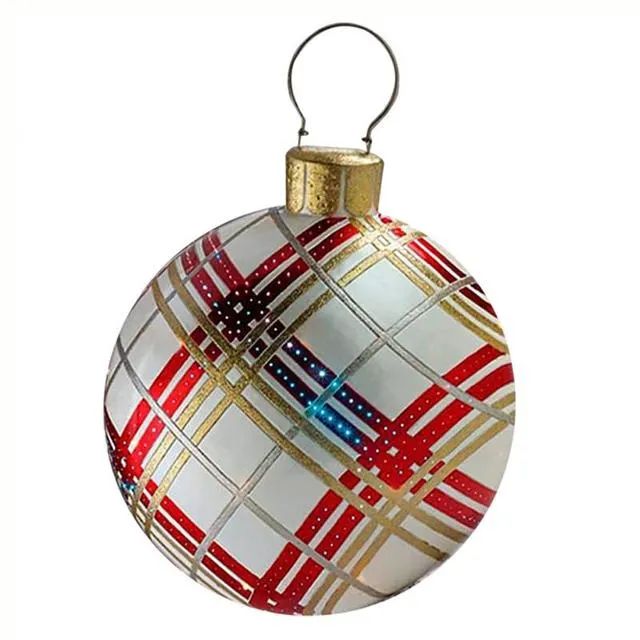 Giant Inflatable Christmas Ornament, 24 Inch Christmas Ball Outdoor Holiday Yard Lawn Porch Decor
