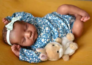 Gift for 3  Year Old Girls Boys Toddlers Kids Reborn Baby Dolls Black invention Girl 19 Inch Soft Body Realistic Newborn Doll Handmade Real Life Dark Skin Baby Dolls with Accessories and Toy Set 