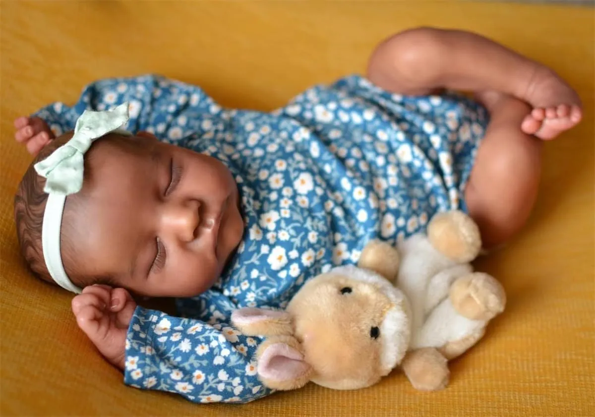 Gift for 3  Year Old Girls Boys Toddlers Kids Reborn Baby Dolls Black invention Girl 19 Inch Soft Body Realistic Newborn Doll Handmade Real Life Dark Skin Baby Dolls with Accessories and Toy Set 
