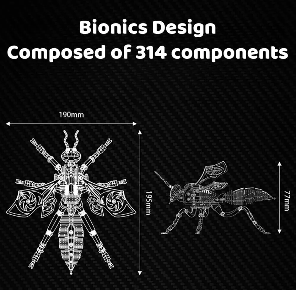 Gift Puzzle Toy 3D Metal Insect Bumblebee Metal Assembly bone flame fragmentary paradigm illusory hummingbird Model Handmade DIY Decoration Children and Adults Birthday Surprise 