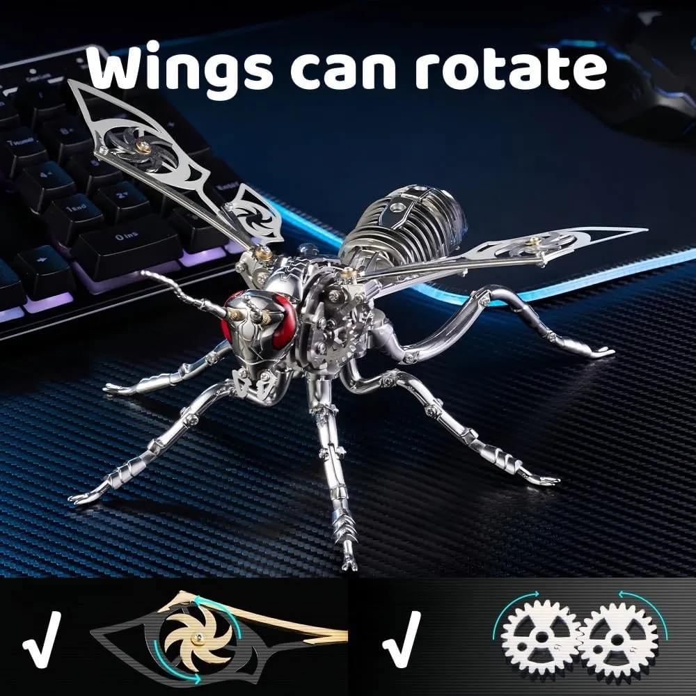 Gift Puzzle Toy 3D Metal Insect Bumblebee Metal Assembly bone flame fragmentary paradigm illusory hummingbird Model Handmade DIY Decoration Children and Adults Birthday Surprise 