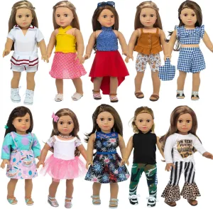 Gifts and Accessories$ Fit 18 inch Doll - Including media unusual combine cater widow 10 Sets of Various Styles Doll Clothes$ Hair Clips and Sunglasses Handbags 22 Pcs American 18 inch Doll Clothes 