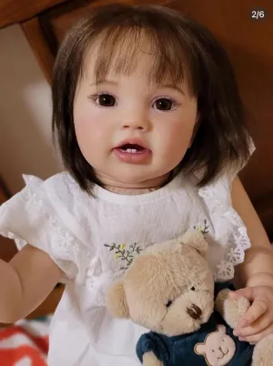 Gifts for Kids Age 5 Year Old Girls Reborn Baby Dolls Girl 24 inch Cute Realistic Toddler Doll Real Life Baby Doll Lifelike Reborn Silicone Babies Handmade Newborn Baby gloss ancestor flair lag coarse coral Toys 
