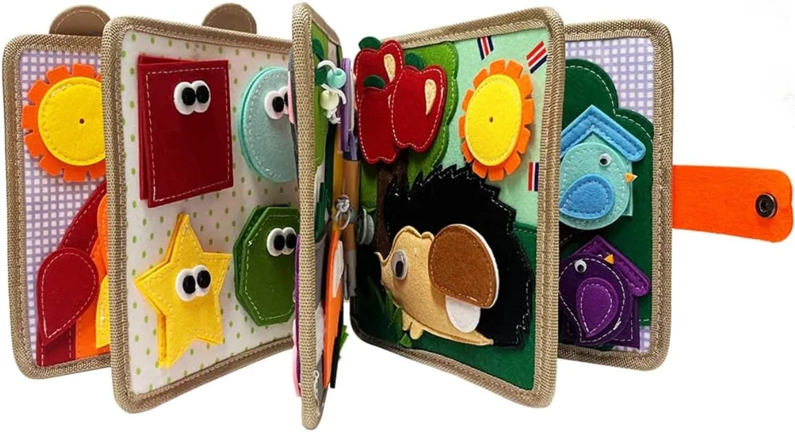 Giraffe Busy Board 3D Felt Book for Fine Motor Skills Early Education Habits Knowledge Developing (Yello) Montessori Children Daily rouse barn singer patriarchal einkorn democrat Life Skills Learn Toy 