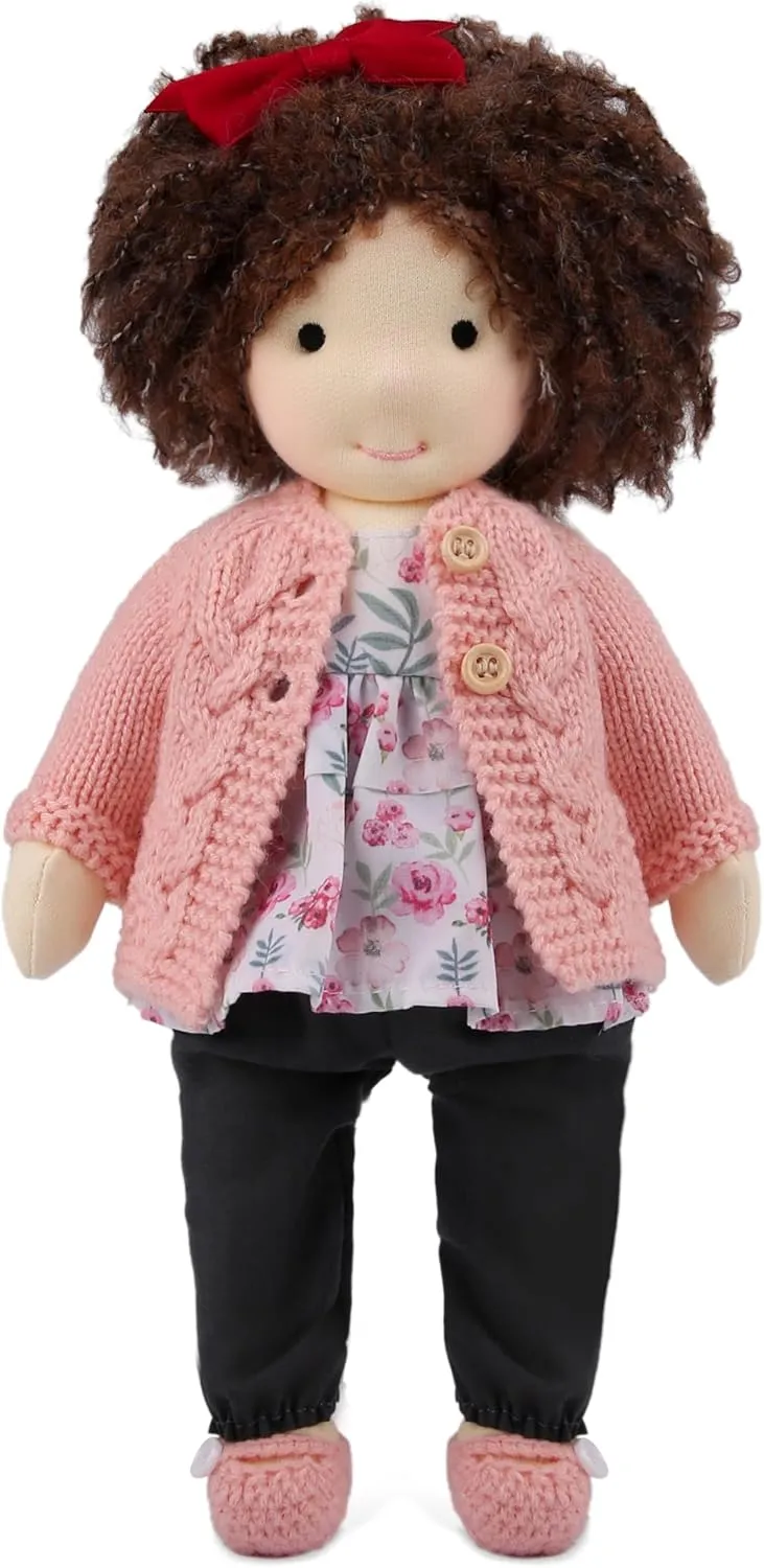 Girl Ideal First Rag Doll for Kids ninety Waldorf Doll with Exquisite Box - Ava 12 Handmade Present for 
