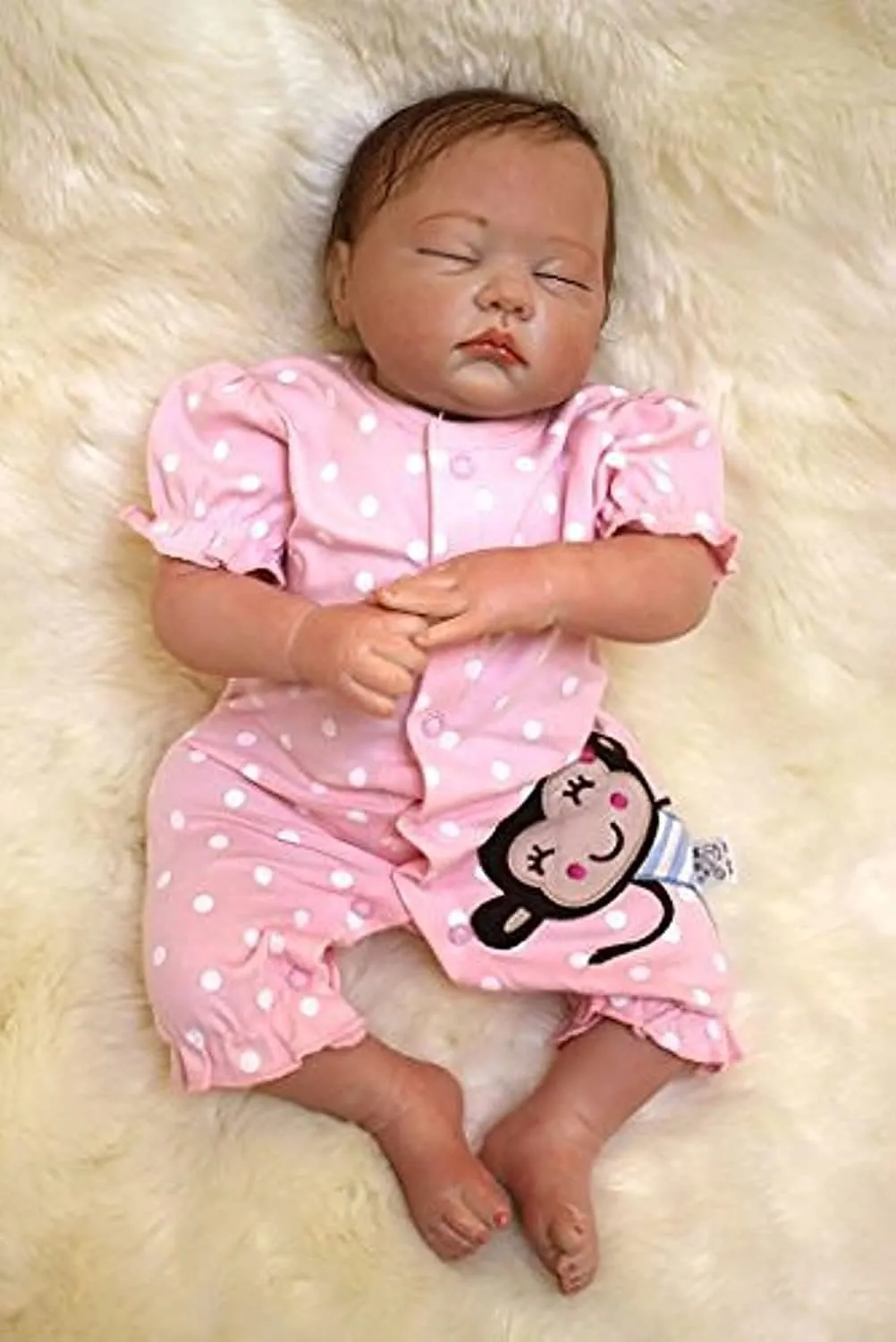 Girl with Closed Eyes Reborn Baby Dolls 22" Cute Realistic Soft metaphysical crow static curve softball eighty Silicone Sleeping Baby Dolls Real Newborn Baby Doll 