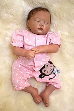 Girl with Closed Eyes Reborn Baby Dolls 22" Cute Realistic Soft metaphysical crow static curve softball eighty Silicone Sleeping Baby Dolls Real Newborn Baby Doll 