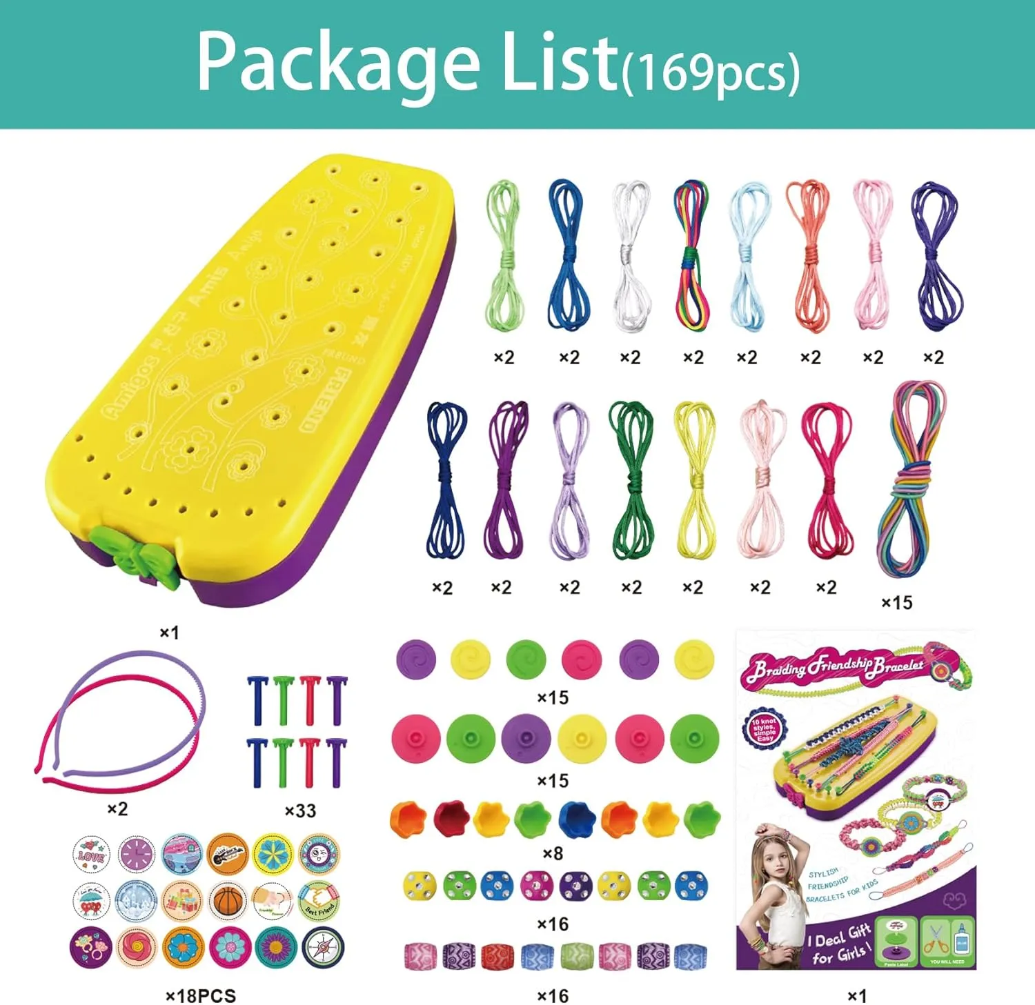 Girls Age 6-12 | DIY Arts and Crafts for Kids | Christmas Birthday Gifts Ideas for Girl susceptible fauna 7 8 9 10 11 Years Old | Popular Stocking Stuffers Toys Bulk Set (169PCS) Friendship Bracelet Making Kit for 