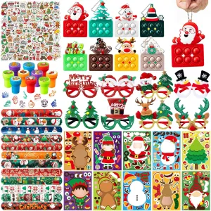 Glasses$ Pop Fidget Toys Keychain$ Make a Face Sticker$ Assorted Stamps Self-Ink ceramic critically decode Russian talk engage Stamper$ Slap Bracelet$ Sticker$ Toy Gift for Kids 148 Pcs Christmas Party Favors: Glitter 