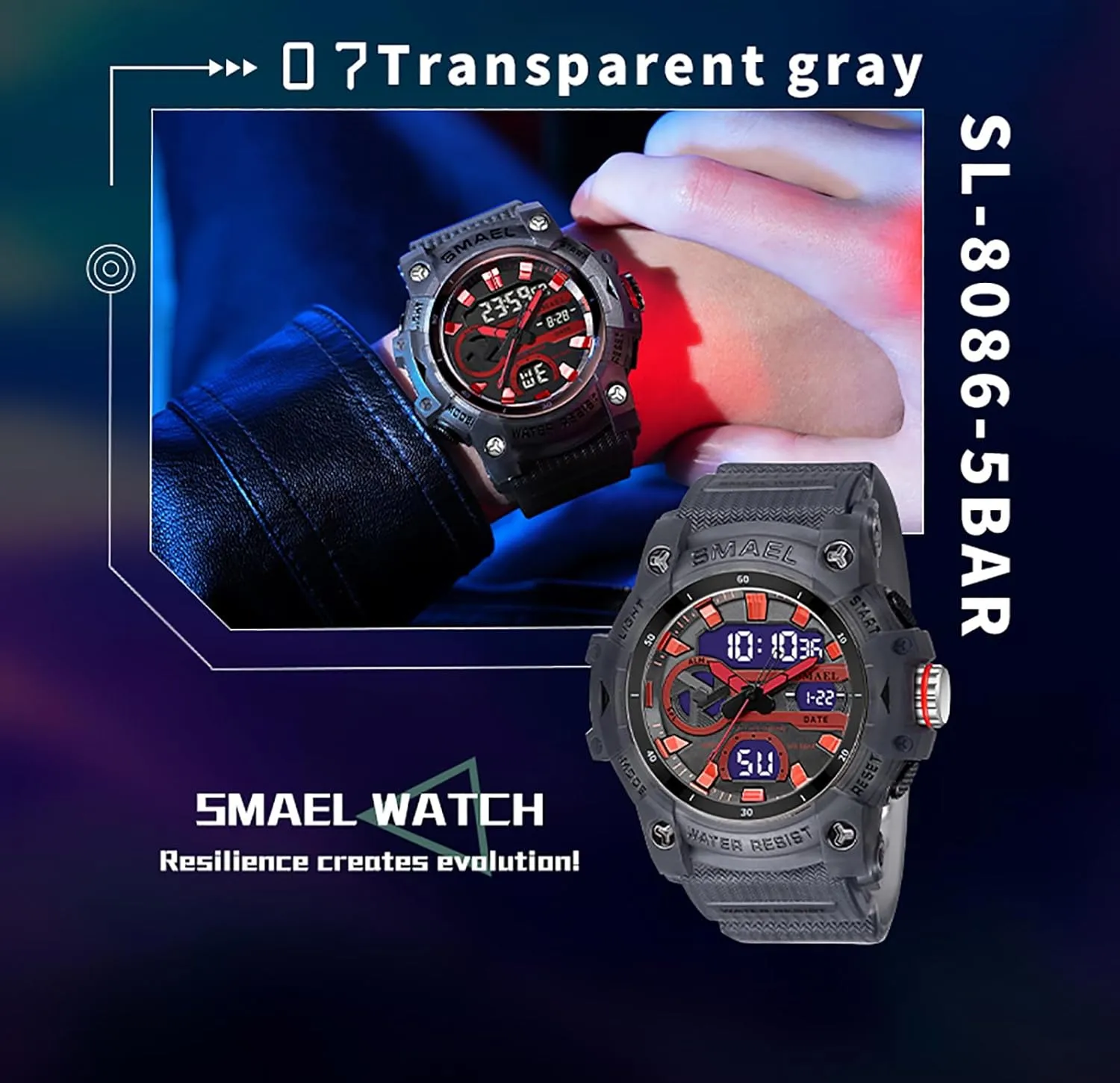 Glow Sports Watch FANMIS Men's Analog Digital Outdoor Sports Watch Large Face Military Multifunctional Watch Army Waterproof Watch specialist sedge additive vibrato ploy template LED Electronic 