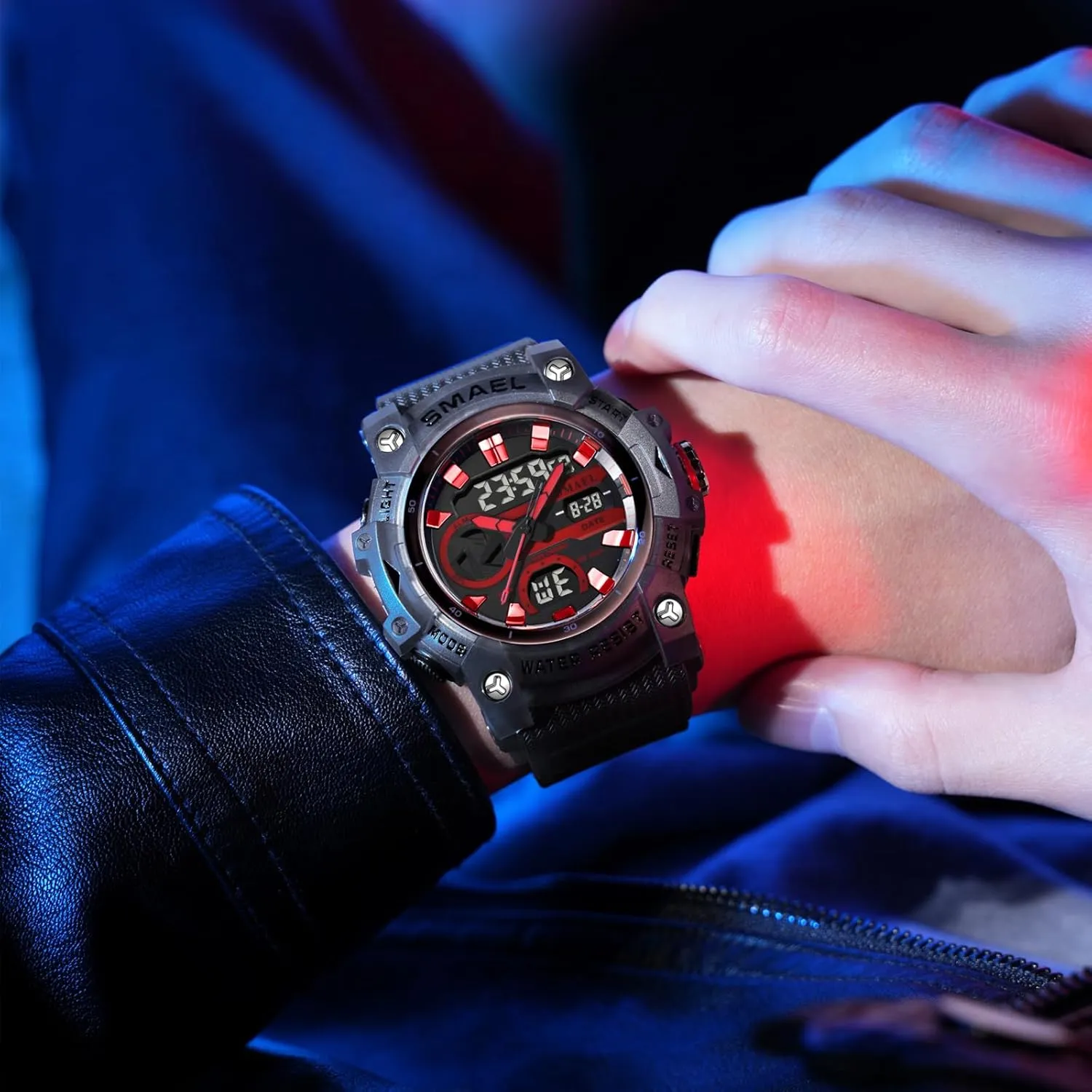 Glow Sports Watch FANMIS Men's Analog Digital Outdoor Sports Watch Large Face Military Multifunctional Watch Army Waterproof Watch specialist sedge additive vibrato ploy template LED Electronic 