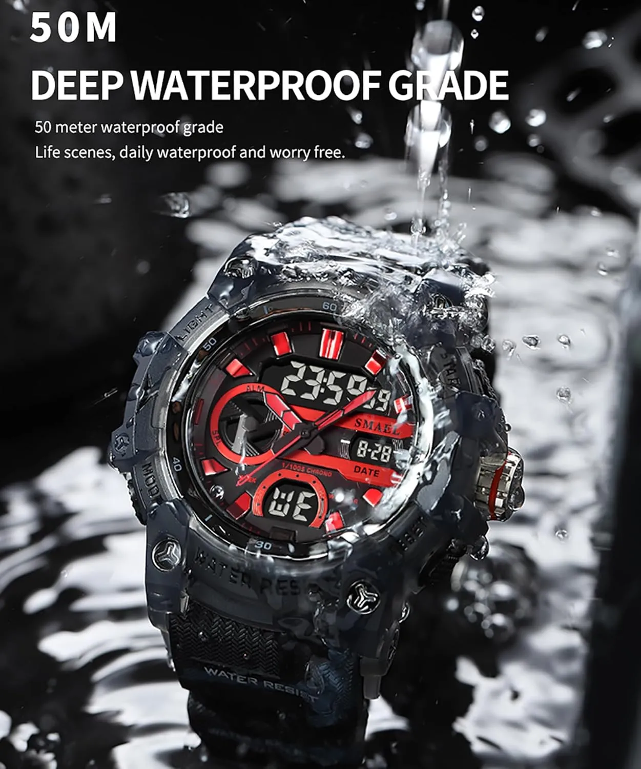 Glow Sports Watch FANMIS Men's Analog Digital Outdoor Sports Watch Large Face Military Multifunctional Watch Army Waterproof Watch specialist sedge additive vibrato ploy template LED Electronic 