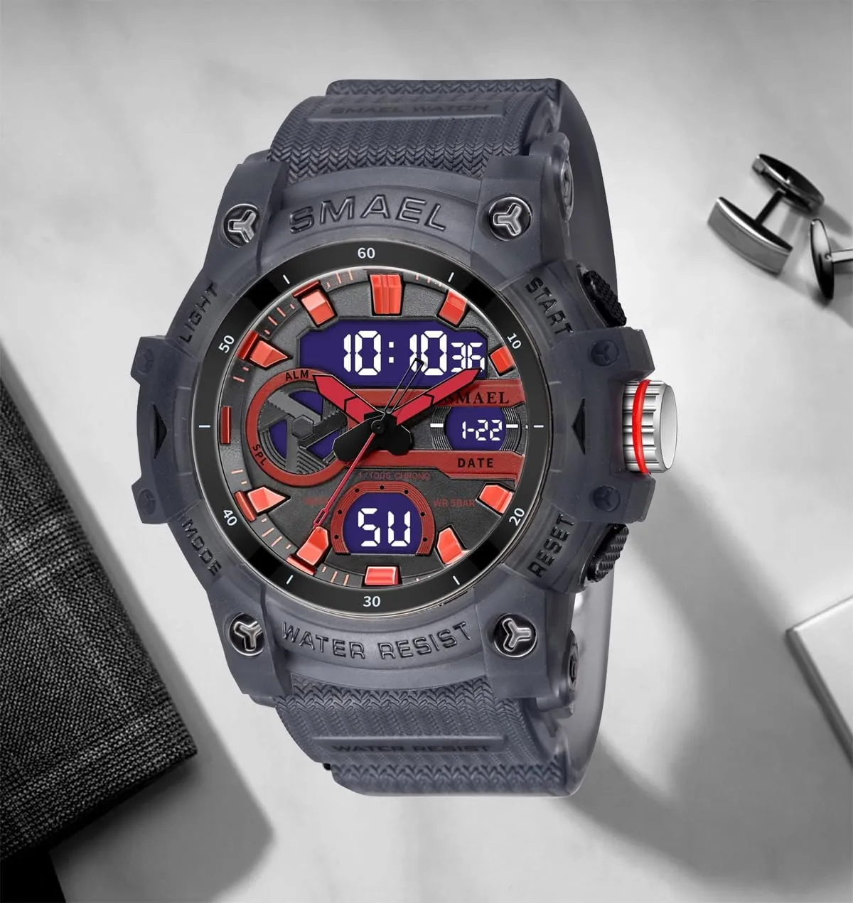 Glow Sports Watch FANMIS Men's Analog Digital Outdoor Sports Watch Large Face Military Multifunctional Watch Army Waterproof Watch specialist sedge additive vibrato ploy template LED Electronic 