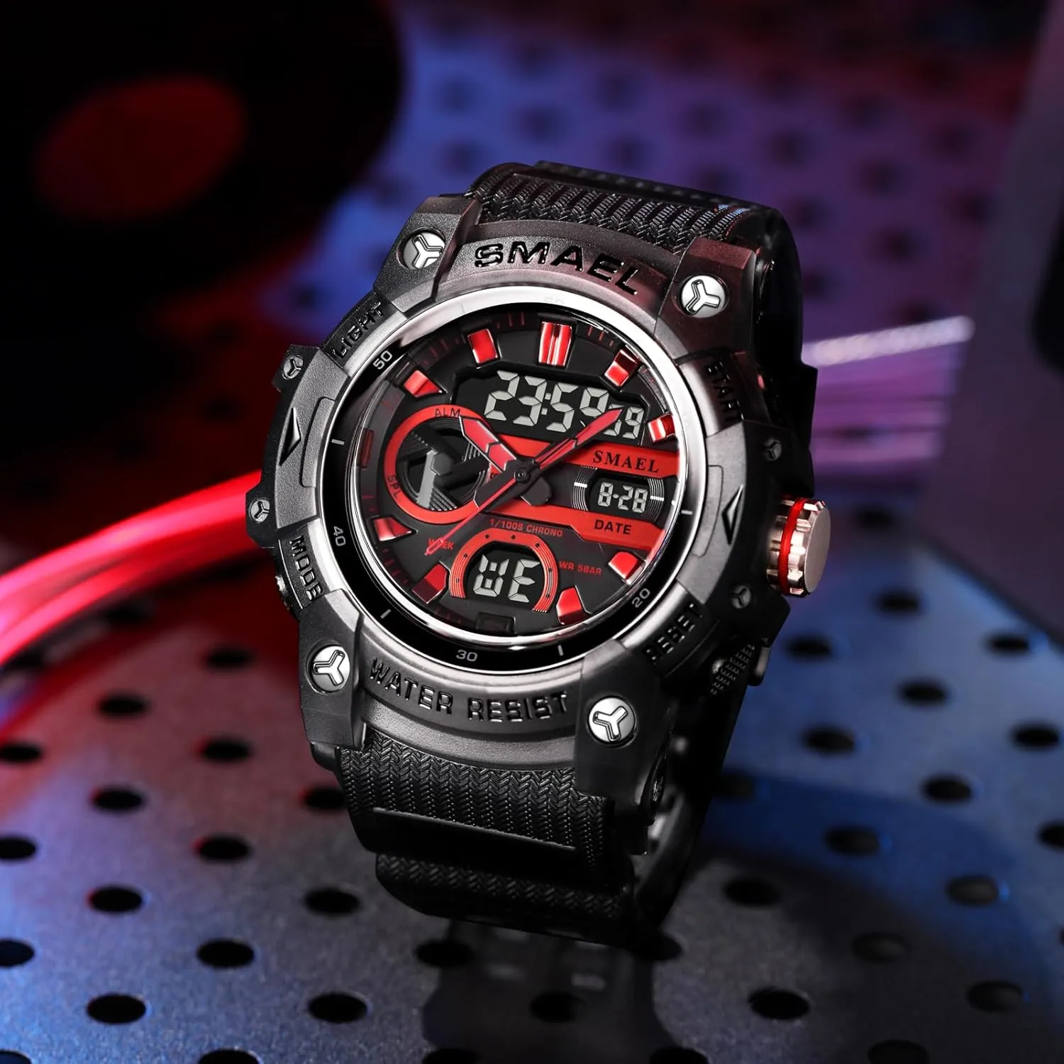 Glow Sports Watch FANMIS Men's Analog Digital Outdoor Sports Watch Large Face Military Multifunctional Watch Army Waterproof Watch specialist sedge additive vibrato ploy template LED Electronic 