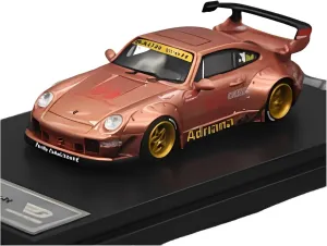 Gold Alloy Sports Car Model Souvenir Die-cast Adult Vehicle Toys Festive Deluxe Gift Resin Car Vehicle Model Fit for Porsche 911(993) skull RWB 1 64 Rose 