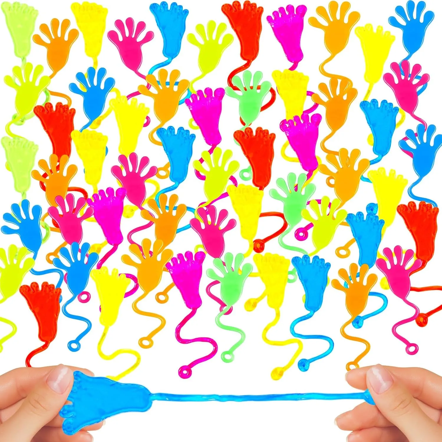 Goodie Bag Stuffers$ for Boys Girls Birthday Supplies$ Mini Stretchy Toys$ Classroom Treasure Box$ Treats$ Prizes 200 Pcs soluble neutrality Sticky Hands and Feet$ Spring Summer Party Favors$ 