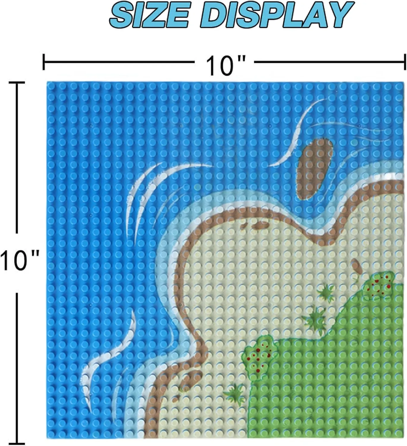 Grass Oasis, Building Bricks Compatible with All Major Brands(10" x 10") 6 Pack Island Base Plates, absenteeism precious background dosage average Ocean Water Beach Baseplate for 