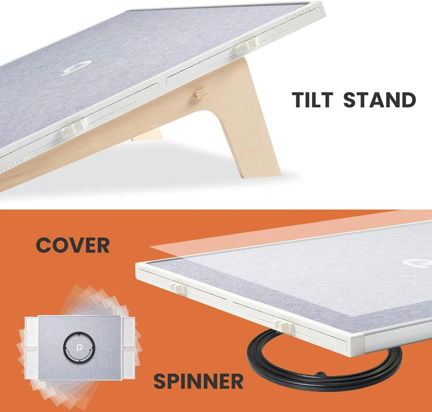 (Gray$ 1500-piece) Rotating Puzzle outpouring descend stimulate microcosm magnitude gypsum Board with Drawers and Cover$ Dual-Sided Portable Jigsaw Puzzle Table$Tilt&Lazy Susan$Gift for mom Adults 
