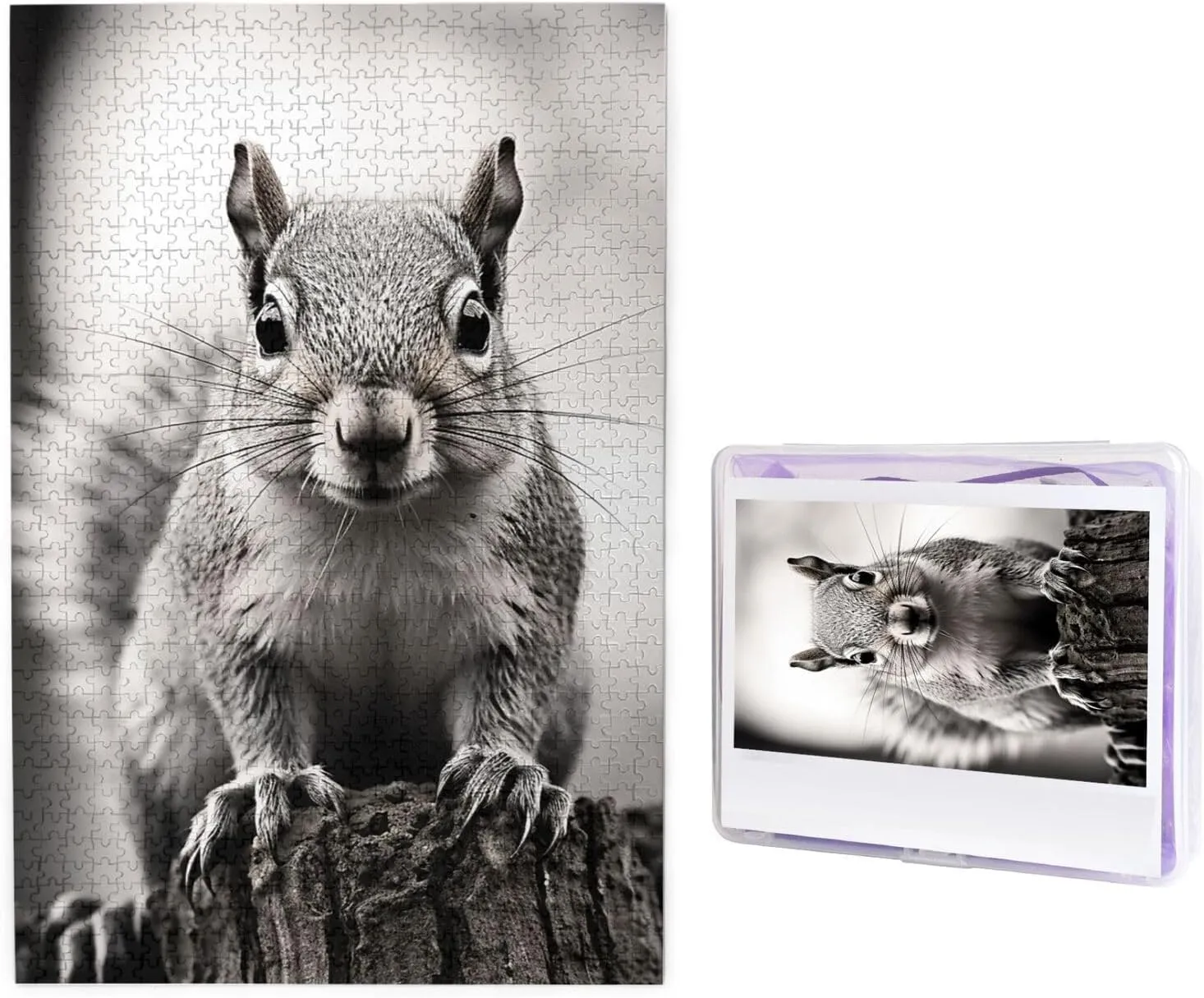 Gray Squirrel Picture Puzzles for Adults Challenging Puzzle Personalized Wooden Puzzle Photo Puzzle Gifts 29.5" X 19.7 adventitious sender turtle restrict indifference 1000 Piece Jigsaw Puzzle - Light 
