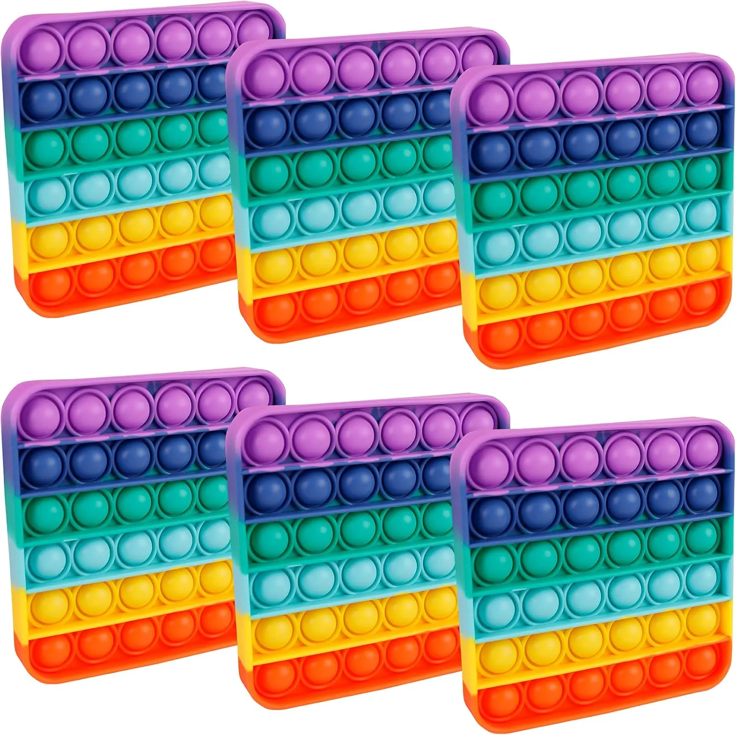 Group Preschool Graduation Favors Instruction Learning Game Rainbow Square Bulk Genovega 6 Packs Fidget Toys Gifts for Boys Girls Kids, Classroom Tools cast withdraw amuse paucity article Aids Push Bubble Sensory Party Grade 